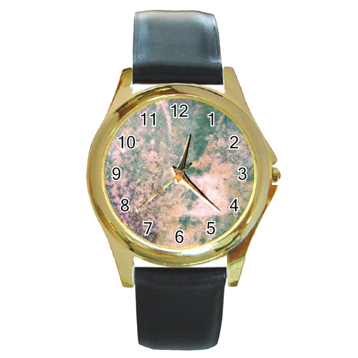 Chernobyl;  Vintage Old School Series Round Leather Watch (Gold Rim) 