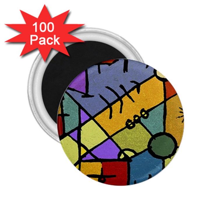 Multicolored Tribal Pattern Print 2.25  Button Magnet (100 pack)