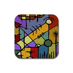 Multicolored Tribal Pattern Print Drink Coaster (square) by dflcprints