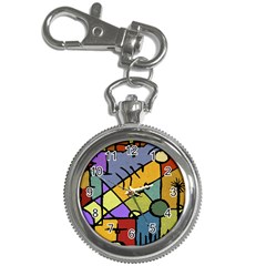 Multicolored Tribal Pattern Print Key Chain Watch by dflcprints