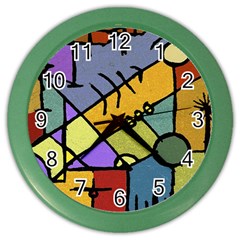 Multicolored Tribal Pattern Print Wall Clock (color) by dflcprints