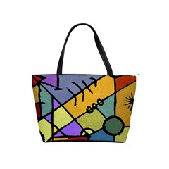 Multicolored Tribal Pattern Print Large Shoulder Bag by dflcprints