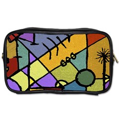 Multicolored Tribal Pattern Print Travel Toiletry Bag (two Sides) by dflcprints