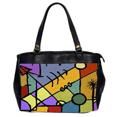 Multicolored Tribal Pattern Print Oversize Office Handbag (two Sides) by dflcprints