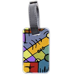 Multicolored Tribal Pattern Print Luggage Tag (two Sides) by dflcprints