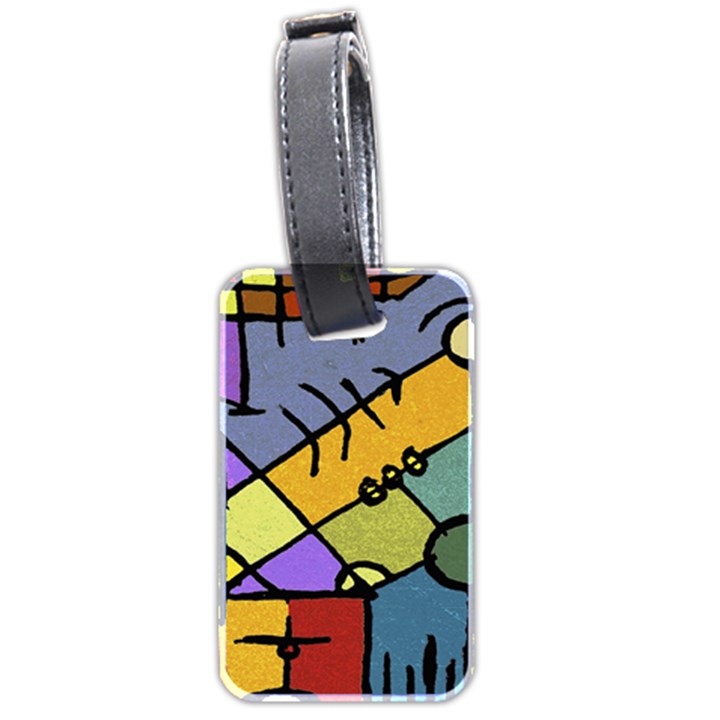 Multicolored Tribal Pattern Print Luggage Tag (Two Sides)