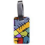 Multicolored Tribal Pattern Print Luggage Tag (Two Sides) Back