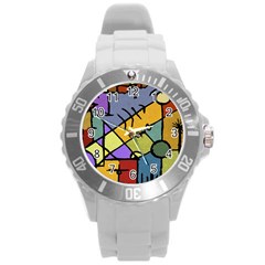 Multicolored Tribal Pattern Print Plastic Sport Watch (large) by dflcprints