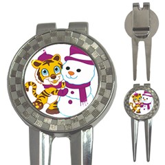 Winter Time Zoo Friends   004 Golf Pitchfork & Ball Marker by Colorfulart23