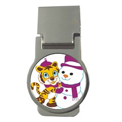 Winter Time Zoo Friends   004 Money Clip (round) by Colorfulart23