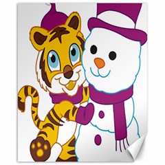 Winter Time Zoo Friends   004 Canvas 16  X 20  (unframed) by Colorfulart23