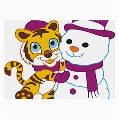 Winter Time Zoo Friends   004 Glasses Cloth (large) by Colorfulart23