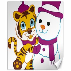 Winter Time Zoo Friends   004 Canvas 11  X 14  (unframed) by Colorfulart23