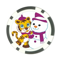 Winter Time Zoo Friends   004 Poker Chip by Colorfulart23