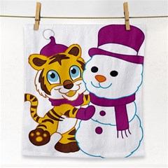 Winter Time Zoo Friends   004 Face Towel by Colorfulart23