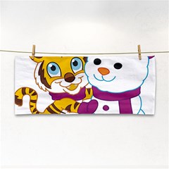 Winter Time Zoo Friends   004 Hand Towel by Colorfulart23