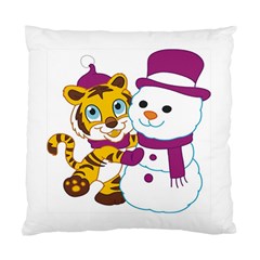 Winter Time Zoo Friends   004 Cushion Case (two Sided)  by Colorfulart23