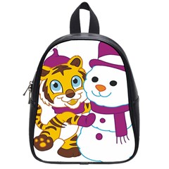 Winter Time Zoo Friends   004 School Bag (small) by Colorfulart23