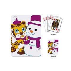 Winter Time Zoo Friends   004 Playing Cards (mini) by Colorfulart23