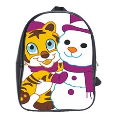 Winter Time Zoo Friends   004 School Bag (xl) by Colorfulart23