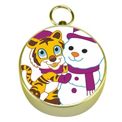 Winter Time Zoo Friends   004 Gold Compass by Colorfulart23