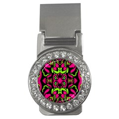 Psychedelic Retro Ornament Print Money Clip (cz) by dflcprints