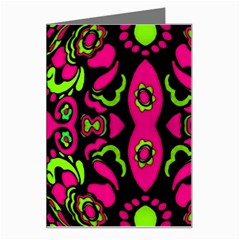 Psychedelic Retro Ornament Print Greeting Card by dflcprints