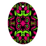 Psychedelic Retro Ornament Print Oval Ornament (Two Sides) Front