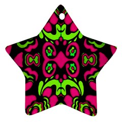 Psychedelic Retro Ornament Print Star Ornament (two Sides) by dflcprints