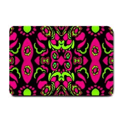 Psychedelic Retro Ornament Print Small Door Mat by dflcprints