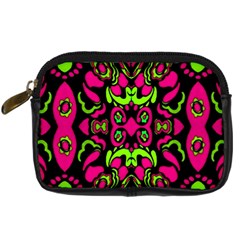 Psychedelic Retro Ornament Print Digital Camera Leather Case by dflcprints