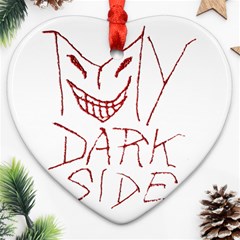 My Dark Side Typographic Design Heart Ornament by dflcprints