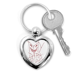 My Dark Side Typographic Design Key Chain (heart) by dflcprints