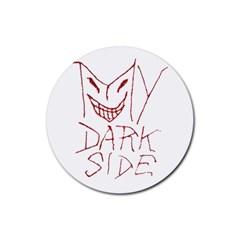 My Dark Side Typographic Design Drink Coasters 4 Pack (round) by dflcprints