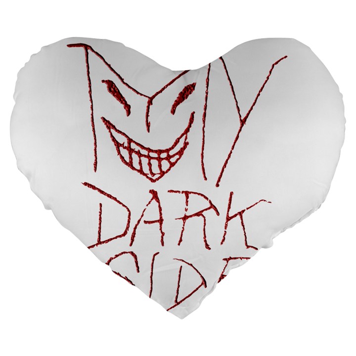 My Dark Side Typographic Design 19  Premium Heart Shape Cushion