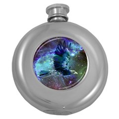 Catch A Falling Star Hip Flask (round) by icarusismartdesigns