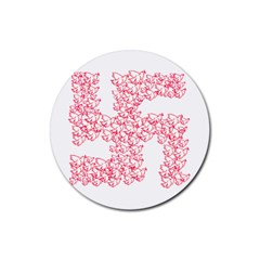 Swastika With Birds Of Peace Symbol Drink Coaster (round) by dflcprints