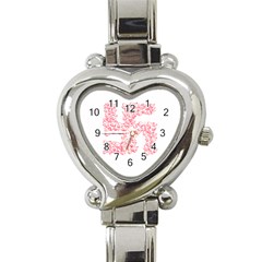 Swastika With Birds Of Peace Symbol Heart Italian Charm Watch  by dflcprints