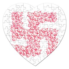 Swastika With Birds Of Peace Symbol Jigsaw Puzzle (heart) by dflcprints