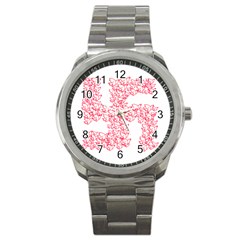 Swastika With Birds Of Peace Symbol Sport Metal Watch by dflcprints