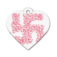 Swastika With Birds Of Peace Symbol Dog Tag Heart (one Sided)  by dflcprints