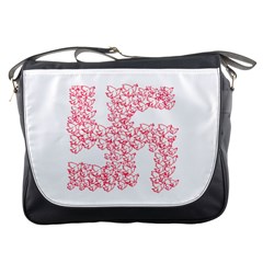 Swastika With Birds Of Peace Symbol Messenger Bag by dflcprints