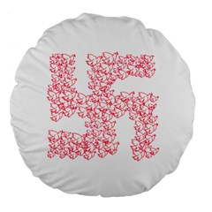 Swastika With Birds Of Peace Symbol 18  Premium Round Cushion  by dflcprints