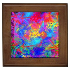 Colour Chaos  Framed Ceramic Tile by icarusismartdesigns