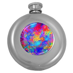 Colour Chaos  Hip Flask (round) by icarusismartdesigns