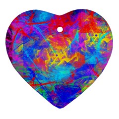 Colour Chaos  Heart Ornament (two Sides) by icarusismartdesigns