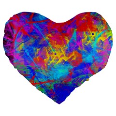 Colour Chaos  19  Premium Heart Shape Cushion by icarusismartdesigns