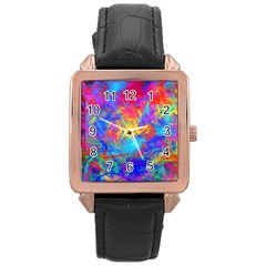 Colour Chaos  Rose Gold Leather Watch  by icarusismartdesigns