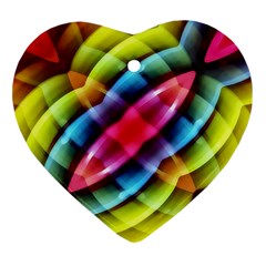 Multicolored Abstract Pattern Print Heart Ornament by dflcprints