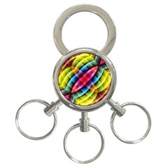 Multicolored Abstract Pattern Print 3-ring Key Chain by dflcprints